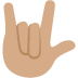 🤟🏽 love-you gesture: medium skin tone display on Twitter